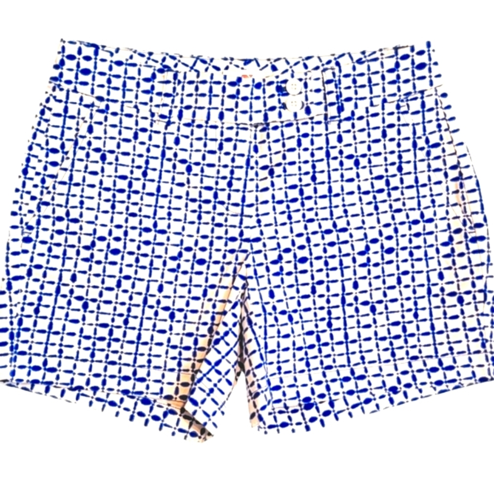 Vineyard Vines Blue Tie Dye Ikat Square Print Shorts Size 0 NWT - Picture 2 of 11